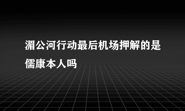 湄公河行动最后机场押解的是儒康本人吗