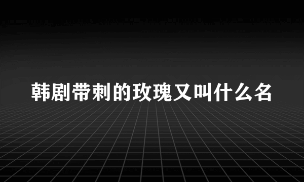 韩剧带刺的玫瑰又叫什么名