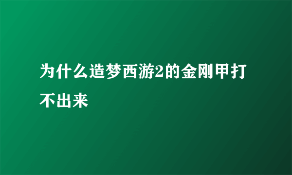 为什么造梦西游2的金刚甲打不出来