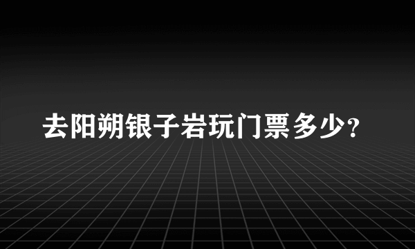 去阳朔银子岩玩门票多少？