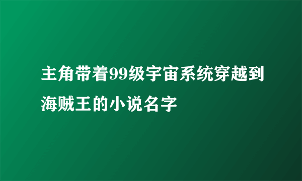 主角带着99级宇宙系统穿越到海贼王的小说名字