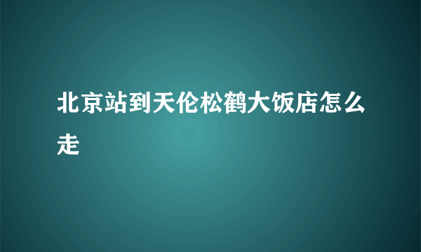 北京站到天伦松鹤大饭店怎么走