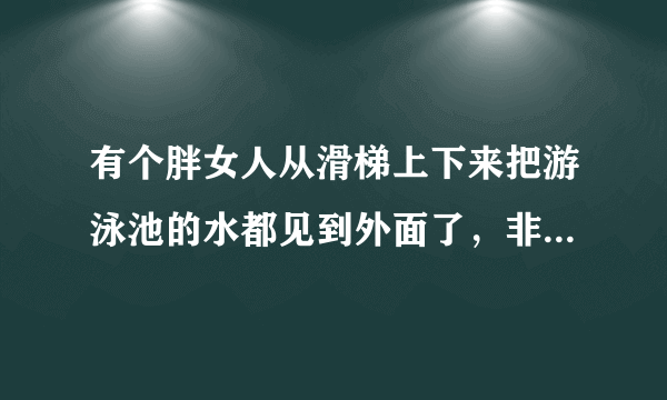 有个胖女人从滑梯上下来把游泳池的水都见到外面了，非常搞笑，有谁知道这个电影的名字呢.....