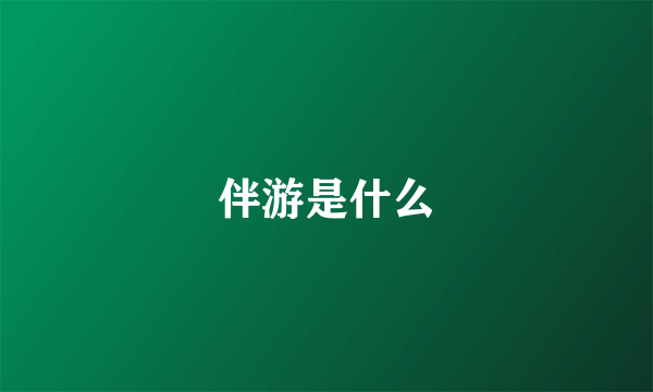 伴游是什么