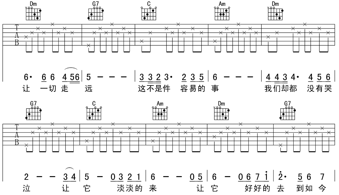 恰似你的温柔吉他谱