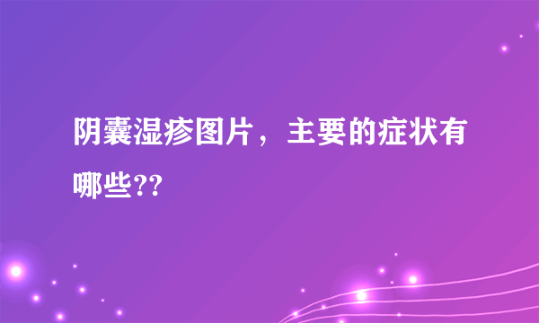 阴囊湿疹图片，主要的症状有哪些??