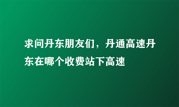 求问丹东朋友们，丹通高速丹东在哪个收费站下高速