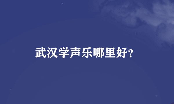 武汉学声乐哪里好？