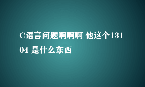 C语言问题啊啊啊 他这个13104 是什么东西