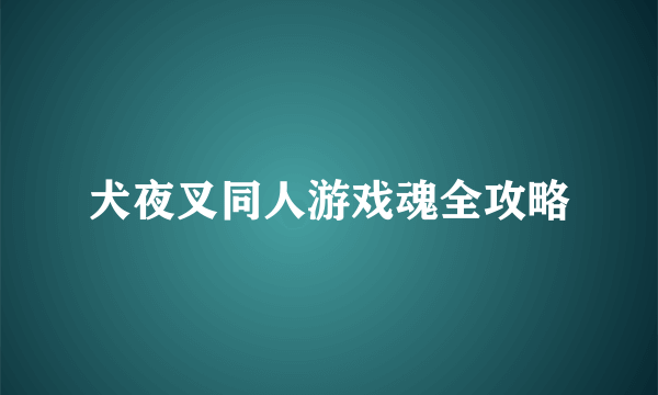 犬夜叉同人游戏魂全攻略