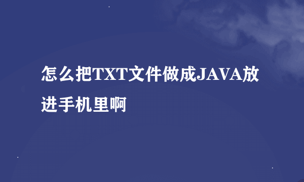 怎么把TXT文件做成JAVA放进手机里啊