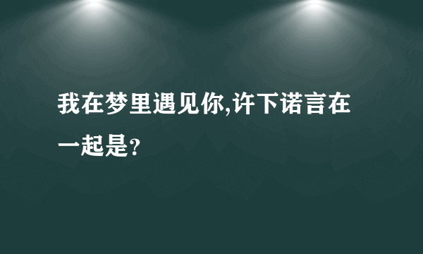 我在梦里遇见你,许下诺言在一起是？