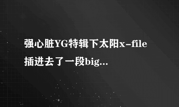 强心脏YG特辑下太阳x-file插进去了一段bigbang的综艺节目 是什么综艺节目？