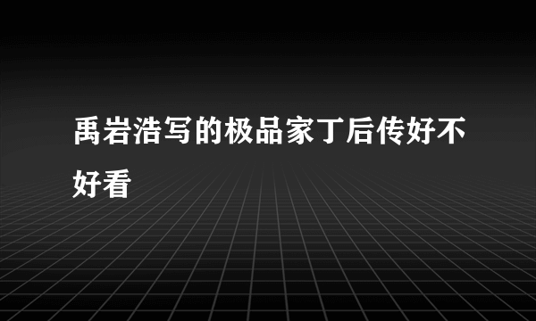 禹岩浩写的极品家丁后传好不好看