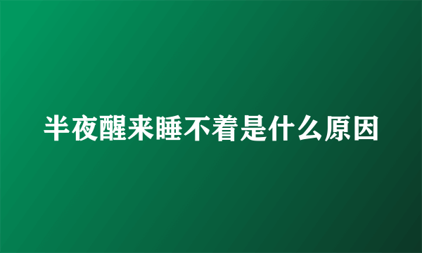 半夜醒来睡不着是什么原因