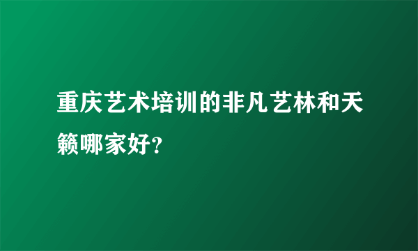 重庆艺术培训的非凡艺林和天籁哪家好？