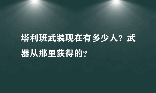 塔利班武装现在有多少人？武器从那里获得的？