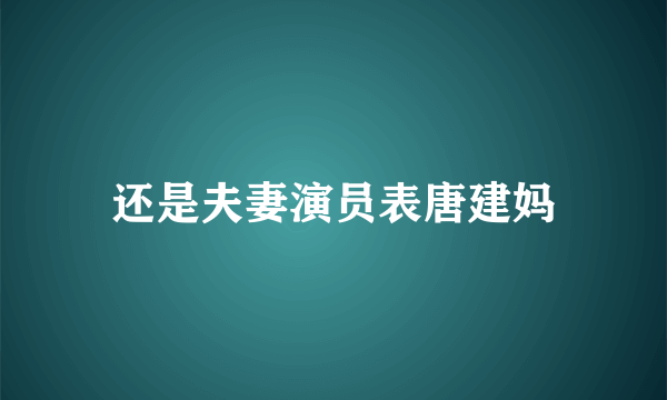 还是夫妻演员表唐建妈