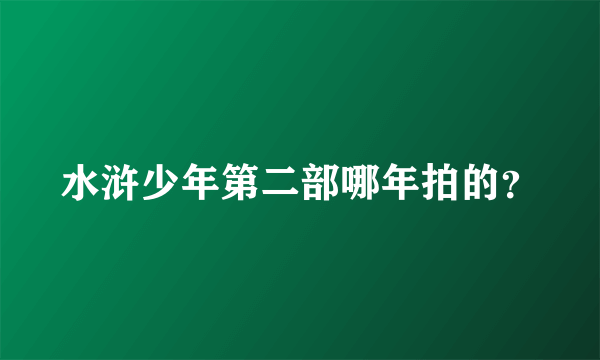 水浒少年第二部哪年拍的？