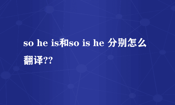 so he is和so is he 分别怎么翻译??