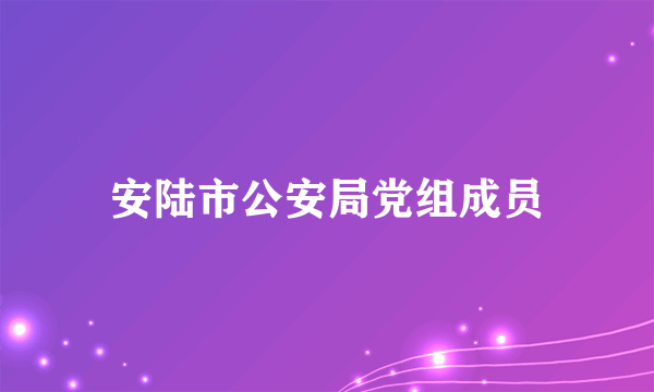 安陆市公安局党组成员