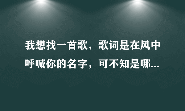 我想找一首歌，歌词是在风中呼喊你的名字，可不知是哪一首，请帮我找