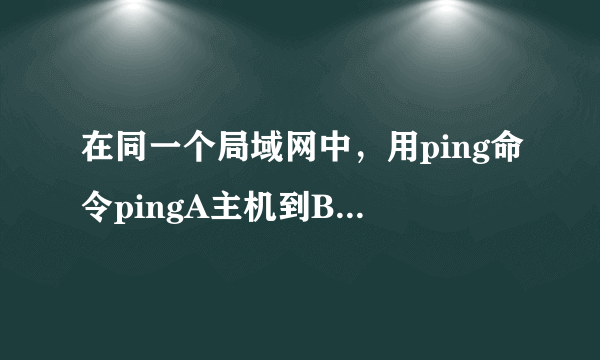 在同一个局域网中，用ping命令pingA主机到B主机，简述其中的过程！！详细些嘛！！　谢谢！！高手哥子些！