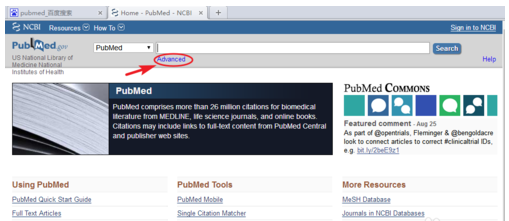 简述pubmed数据库中高级检索的步骤及方法