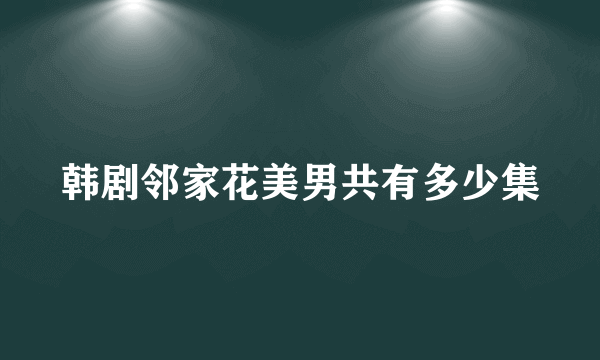 韩剧邻家花美男共有多少集