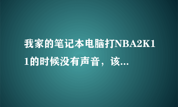 我家的笔记本电脑打NBA2K11的时候没有声音，该怎么办？打其他游戏，看电影都有声的。