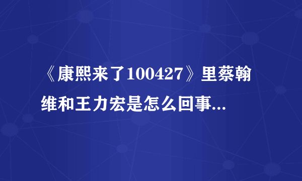 《康熙来了100427》里蔡翰维和王力宏是怎么回事？蔡翰维是基么？