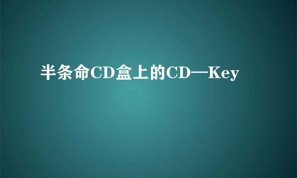 半条命CD盒上的CD—Key