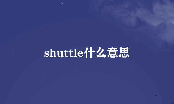 shuttle什么意思