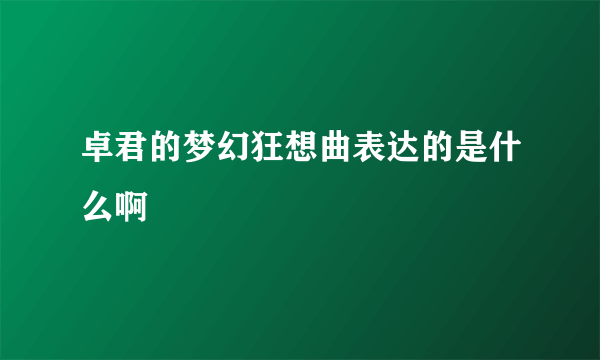 卓君的梦幻狂想曲表达的是什么啊