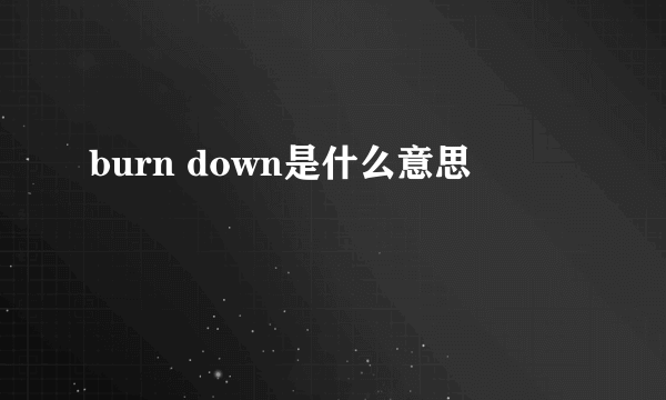 burn down是什么意思