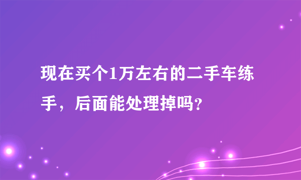 现在买个1万左右的二手车练手，后面能处理掉吗？