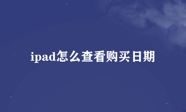 ipad怎么查看购买日期