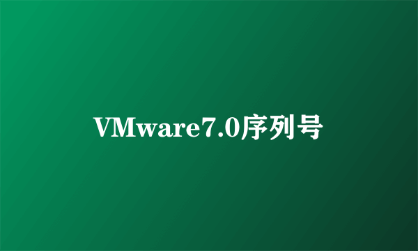 VMware7.0序列号