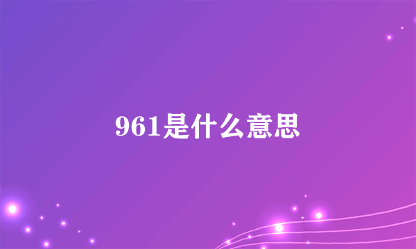 961是什么意思