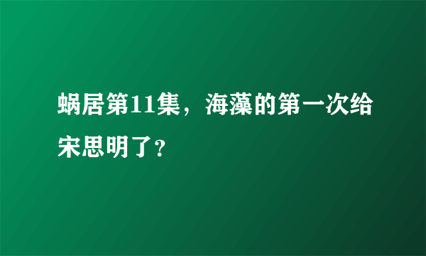 蜗居第11集，海藻的第一次给宋思明了？