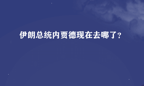 伊朗总统内贾德现在去哪了？