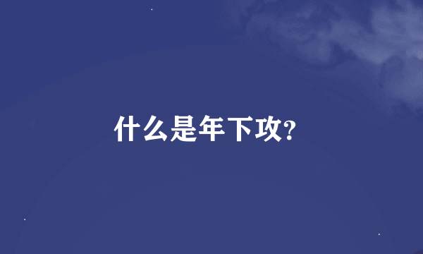 什么是年下攻？