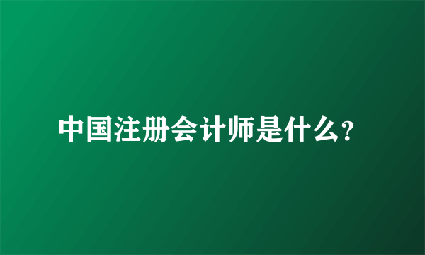 中国注册会计师是什么？