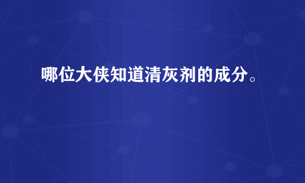 哪位大侠知道清灰剂的成分。