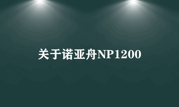 关于诺亚舟NP1200