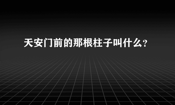 天安门前的那根柱子叫什么？