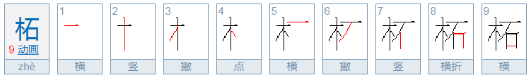 zhe第四声的汉字？