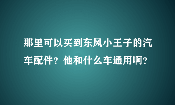 那里可以买到东风小王子的汽车配件？他和什么车通用啊？