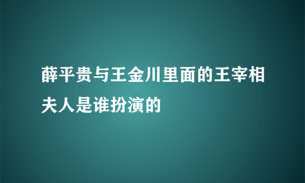 薛平贵与王金川里面的王宰相夫人是谁扮演的