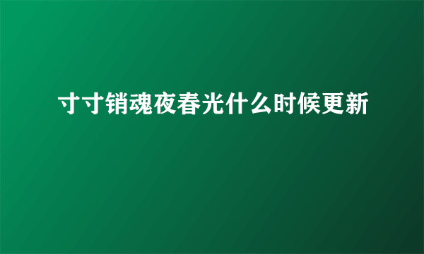 寸寸销魂夜春光什么时候更新